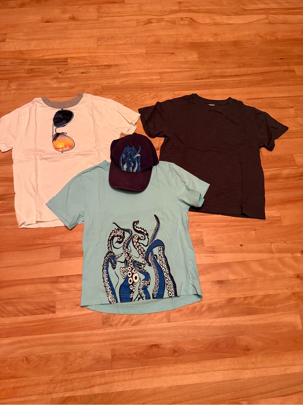 Gymboree Light Blue Octopus Graphic Tee with Navy Accent